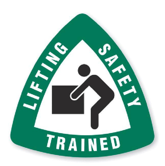 Lifting safety trained Hard Hat Sticker