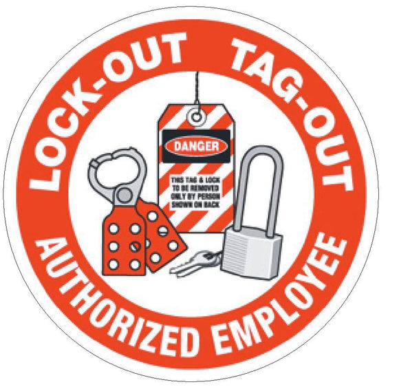 Lock Out Tag Out Authorized Hard Hat Sticker
