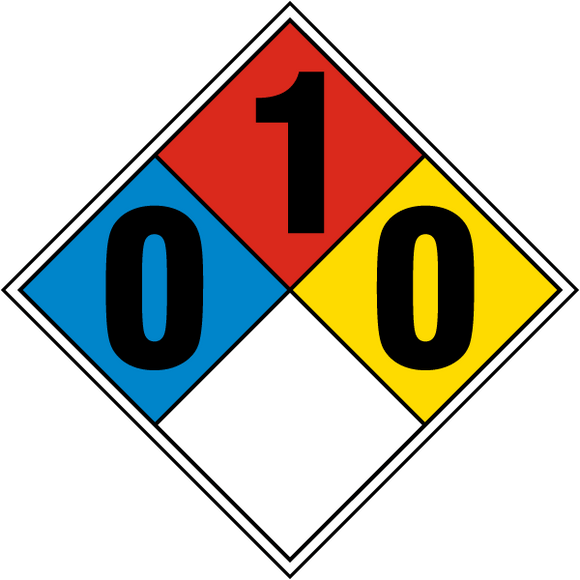 NFPA Diamond 0-1-0