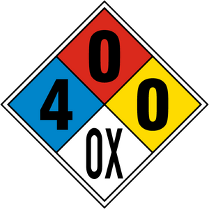 NFPA Diamond 4-0-0-OX Use for Chlorine