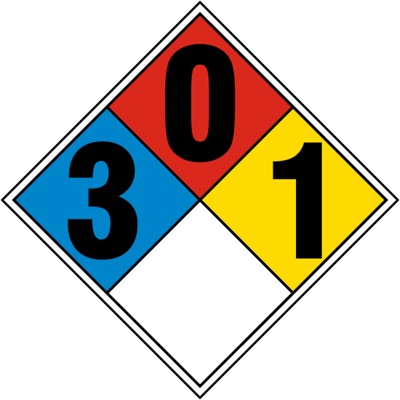Magnetic NFPA Diamond 3-0-1 for Highly Toxic Substances