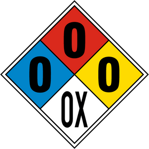 Magnetic NFPA Diamond 0-0-0-ox USE FOR OXYGEN