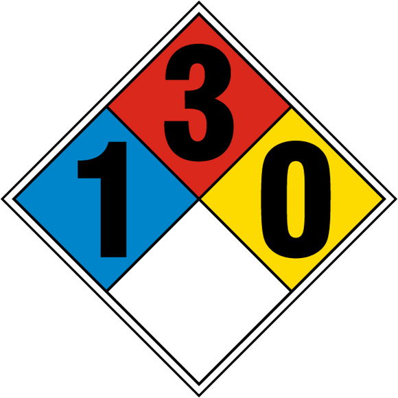 Magnetic NFPA Diamond 1-3-0 Use for non-toxic flammable liquid