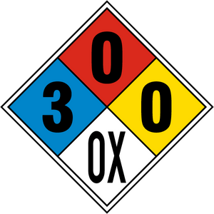 NFPA Diamond 3-0-0-OX Use for Oxygen, Liquid Oxygen