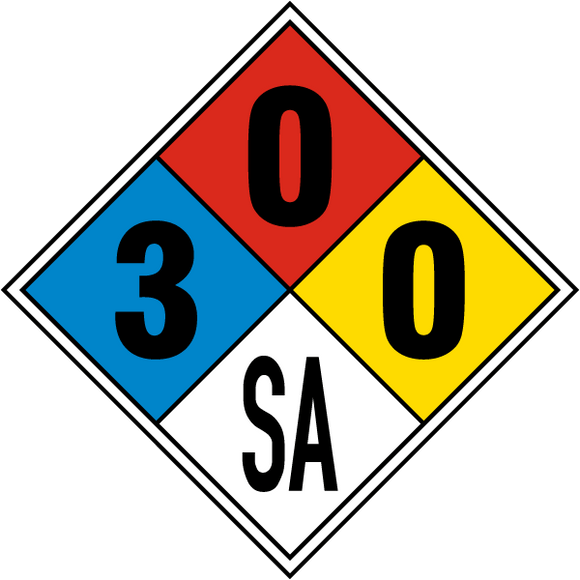 Magnetic NFPA Diamond 3-0-0-SA USE FOR Nitrogen