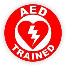 AED Trained Hard Hat Sticker