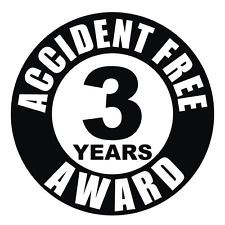 Accident Free 3 Years Hard Hat Sticker