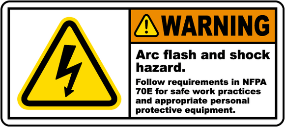 Arc flash and shock hazard label