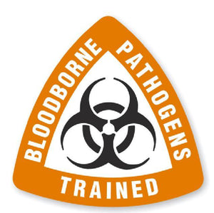 Bloodborne Pathogens Trained Hard Hat Sticker