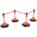 Skipper Orange Retractable Tape Barrier - Red and White Tape on Skipper Cones
