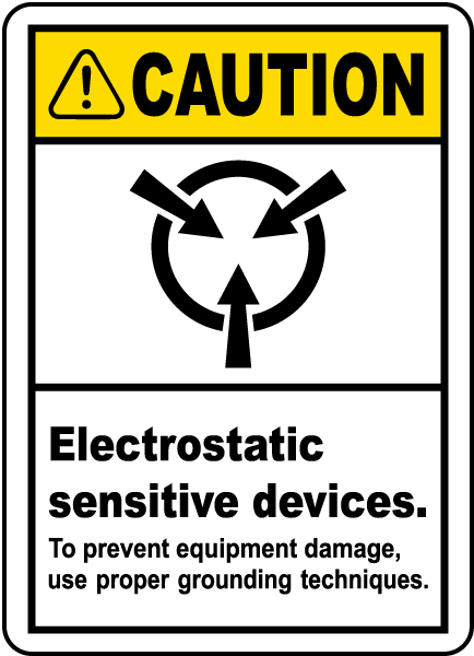 Caution Electrostatic Sensitive Devices. To Prevent Equipment Damage, Use Proper Grounding Techniques