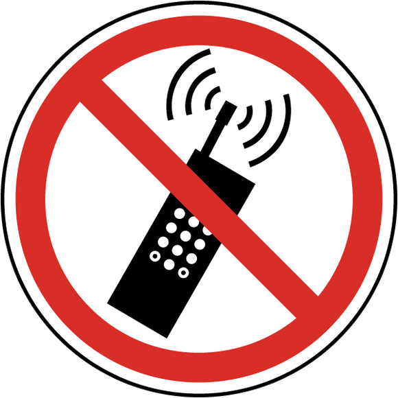 Cell Phones Prohibited Label
