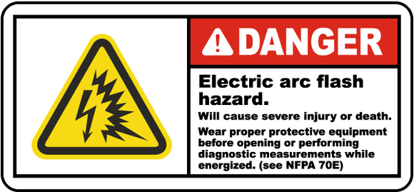 Danger Electrical Arc Flash Hazard. Will Cause Severe Injury Or Death. Wear Proper Protective Equipment Before Opening Label