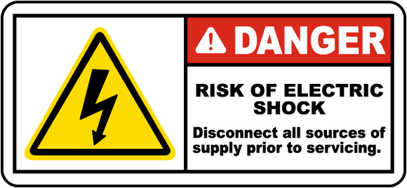 Danger Risk Of Electric Shock. Disconnect All Sources Of Supply Prior To Servicing