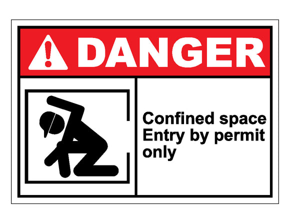Danger Confined Space Entry By Permit Only Sign