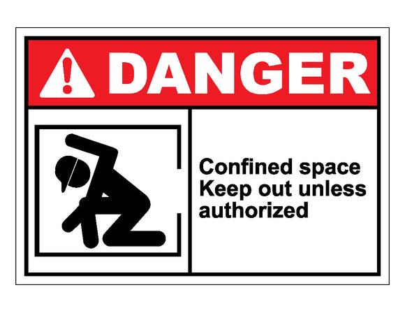 Danger Confined Space Keep Out Unless Authorized Sign