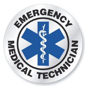 EMT Emergency Medical Technician Hard Hat Sticker - Blue