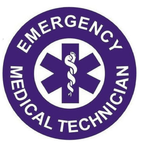 EMT Emergency Medical Technician Hard Hat Sticker - Purple