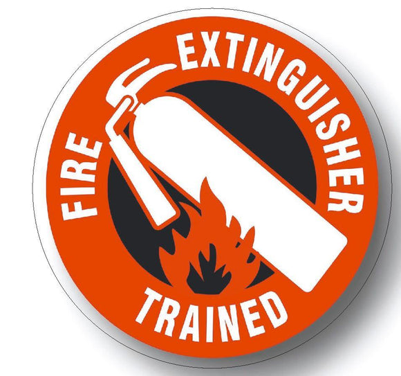 Fire Extinguisher Trained Hard Hat Sticker