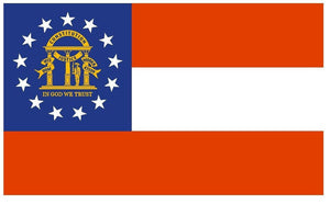 GEORGIA State Flag Hard Hat Sticker