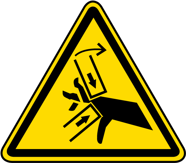 Iso Pinch Point Signs Hand Crushing Pinch Point Hazard Label (ISO) – Veteran Safety Solutions