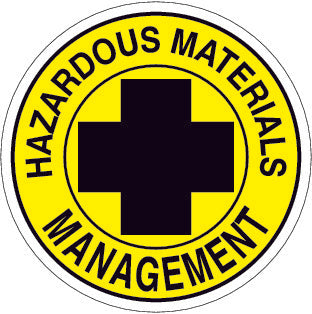 Hazardous Materials Management Hard Hat Sticker