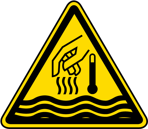 Hot Liquid And Steam Hazard Label ISO