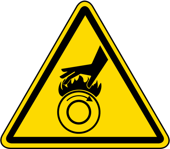 Hot Surface Roller Hazard _ ISO Label