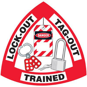 Lock Out Tag Out Trained Hard Hat Sticker