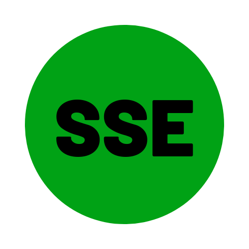 SSE (Short Service Employee) Hard Hat Sticker ( Black on Green )