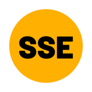 SSE (Short Service Employee) Hard Hat Sticker ( Black on Orange )