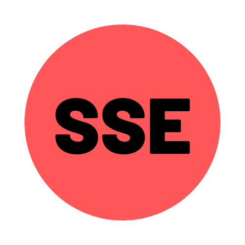 SSE (Short Service Employee) Hard Hat Sticker ( Black on Red )