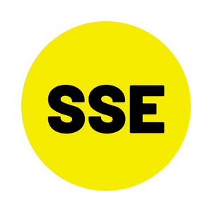 SSE (Short Service Employee) Hard Hat Sticker ( Black On Yellow )