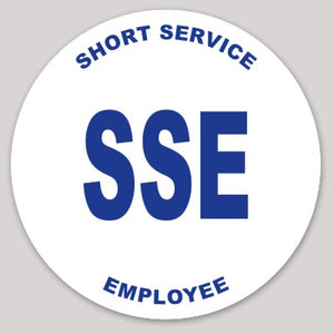 Copy of Short Service Employee Hard Hat Sticker _ SSE ( Blue On White )