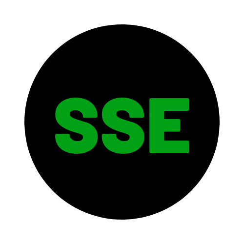 SSE (Short Service Employee) Hard Hat Sticker ( Green on Black )