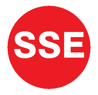 Short Service Employee (SSE ) Hard Hat Sticker ( White on Red )
