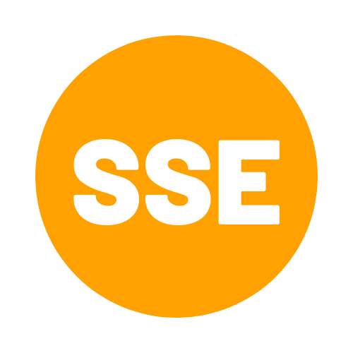 SSE (Short Service Employee) Hard Hat Sticker ( White on Orange )