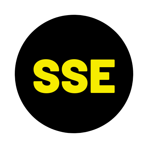 SSE (Short Service Employee) Hard Hat Sticker ( Yellow on Black )