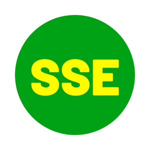 SSE (Short Service Employee) Hard Hat Sticker ( Yellow on Green )