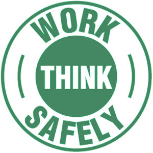 Think Work Safely Hard Hat Sticker