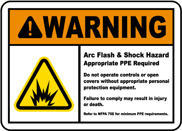 Warning Arc Flash & Shock Hazard Appropriate PPE Required Do Not Operate Controls Or Open Covers Without Appropriate Personal Protection Equipment. Failure To Comply May Result In Injury Or Death. Refer To NFPA 70E For Minimum PPE Requirements
