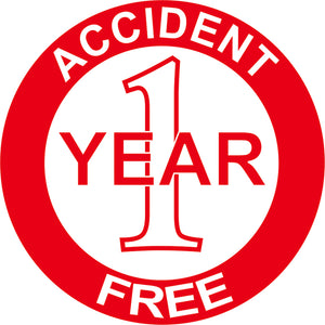 Accident Free I Year RED Hard Hat Sticker