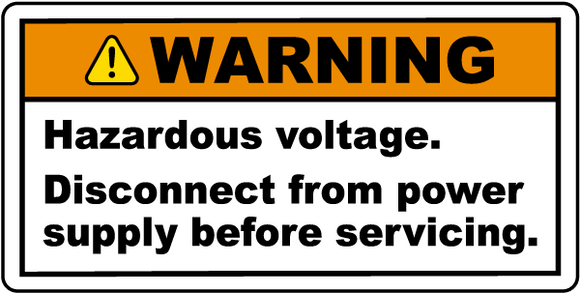 Hazardous Voltage. Disconnect From Power Supply Before Servicing