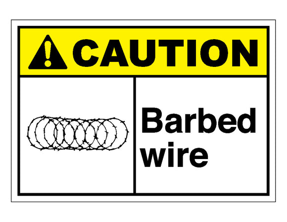 Caution Barbed Wire Sign