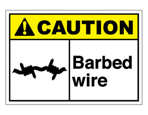 Caution Barbed Wire Sign