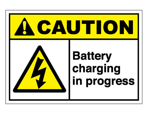 Caution Battery Charging In Progress Sign