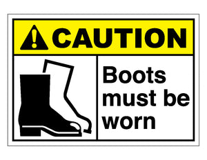 Caution Boots Must Be Worn Sign