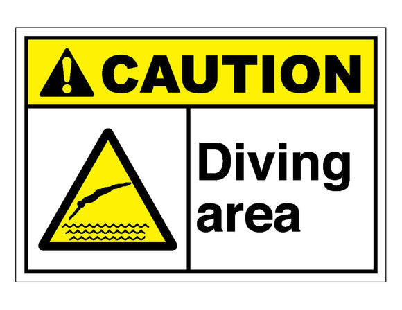 Caution Diving Area Sign