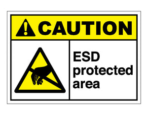 Caution ESD Protected Area Sign