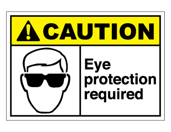 Caution Eye Protection Required Sign